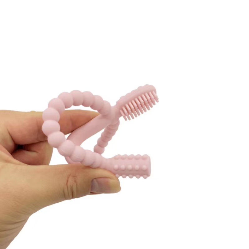 BPA -freie weiche sichere Zahnbürste Kauen Spielzeug Zahnbürste Baby Silikonzähte