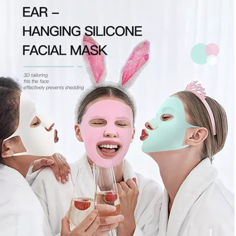 Wiederverwendbare Silikonmaske-Maskenabdeckung Silikonhaut Maske wiederverwendbare Feuchtigkeits-Gesichts-Silikonmaske Anti-Evaporation Maske Gesichtsbehördewerkzeuge