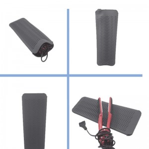 Widerstandes Silikonmatten-Beutel, tragbarer hitzebeständiger Deckbeutel Travel Haarthaar-Locken-Rutschmatte für Curling-Eisen, Haarglätter, Lockenstabspeicher