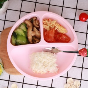 Silikonbabysaugne Tassen, Kleinkind-Selbstfress-Saugbecher, Silikon-Baby-Fütterungsplatte geteilte Silikongerichte für entwöhnte Babys, BPA-freie, Mikrowelle, Geschirrspüler und Ofen sicher-Baby-Fütterungsschalen