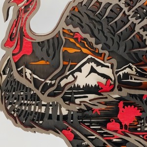 3D -Holztier -Flamingo -Artefakt