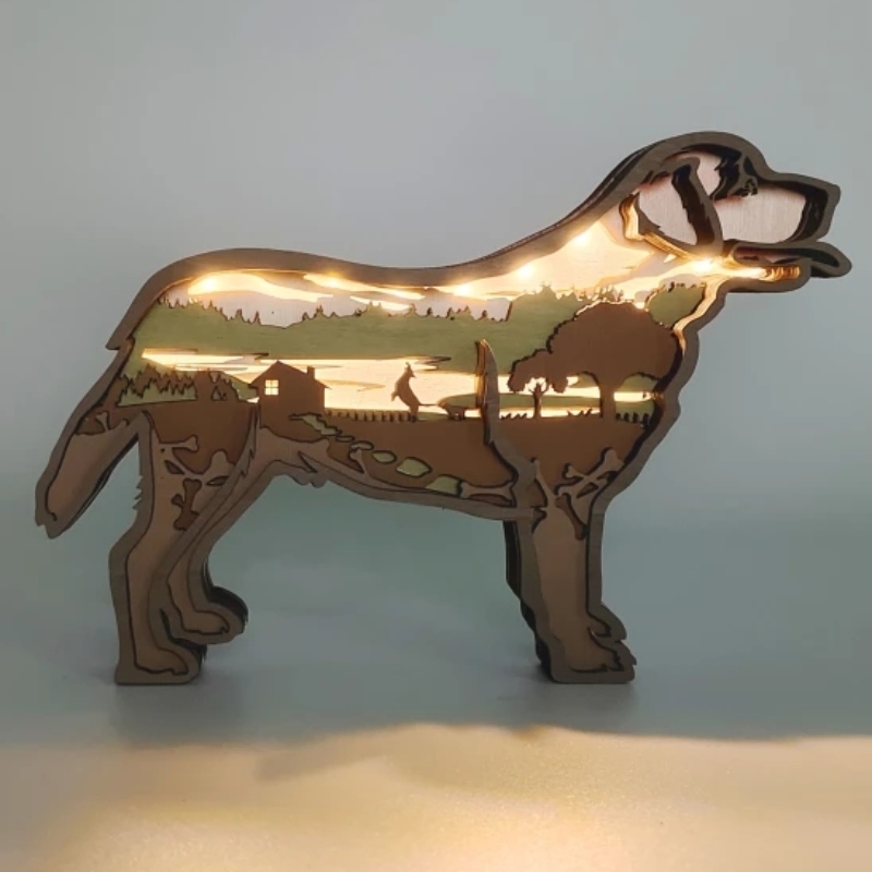 3D Labrador Tier Holzhandwerk Dekoration