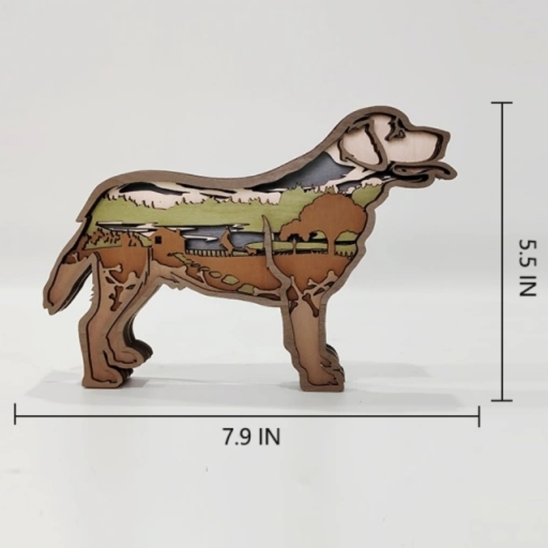 3D Labrador Tier Holzhandwerk Dekoration