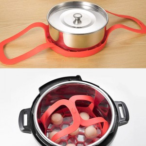 Silikondampfermatte mit Schlinge und Anti-Skenner-Tischmatte BPA-freier Silikon-Eierdampferregal, leicht zu reinigen und zu reisen mit