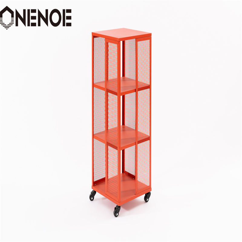 OneNoe Home Moderne Möbel Metall Abnehmbares Regalkabinett Bücherregalschrank Solid Frame Organizer Lagerschrank mit 3-stufig
