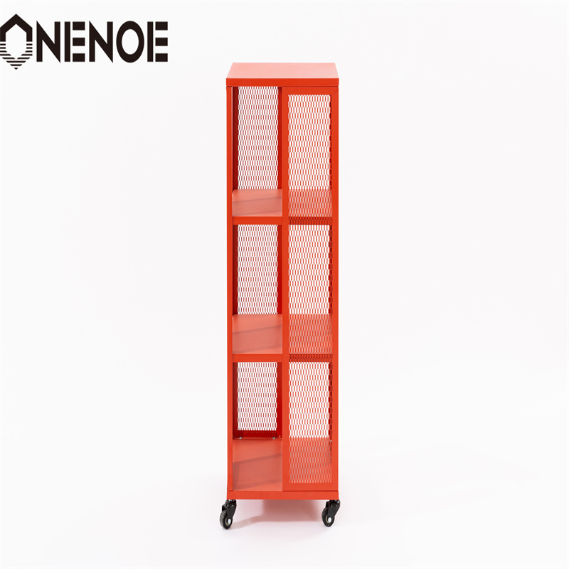 OneNoe Home Moderne Möbel Metall Abnehmbares Regalkabinett Bücherregalschrank Solid Frame Organizer Lagerschrank mit 3-stufig