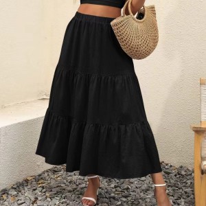 Frauen Sommer Boho Elastic Taille Plisse