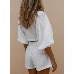 Frauen schnüren Top&Shorts Set
