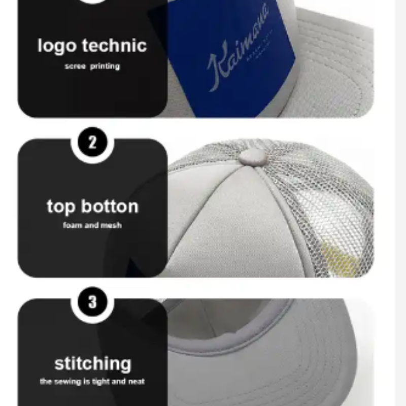5 Panel benutzerdefinierte 3D Stickerei gedruckte Drucklogo bestickter Stickschaum Puff -Druck Trucker Hüte Mesh Caps Hut Sport Cap