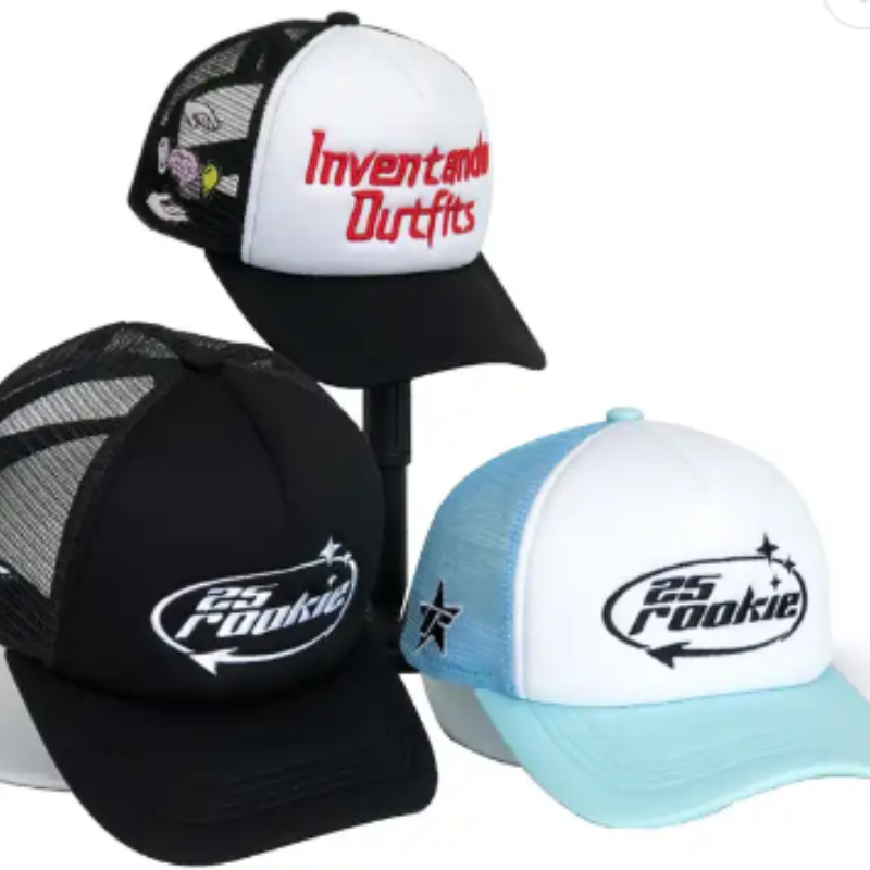 Customized 3D Sticked Trucker Cap OEM Custom Own Logo Sticker Foam Trucker Hat Mesh