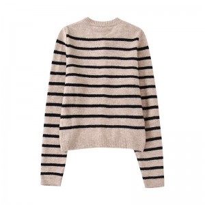 Herbst New Mode Striped Strick Sweater Strickjacken Vintage Long Sleeve Button up weibliche Pullover