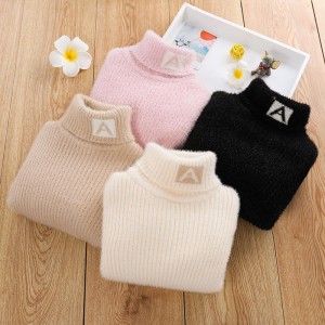 Hohe Nackenkleidung Plüsch Pullover Kinder Kleidung Kleidung Kinder Kinder Kinder stricken Pullover