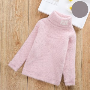 Hohe Nackenkleidung Plüsch Pullover Kinder Kleidung Kleidung Kinder Kinder Kinder stricken Pullover