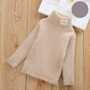 Hohe Nackenkleidung Plüsch Pullover Kinder Kleidung Kleidung Kinder Kinder Kinder stricken Pullover