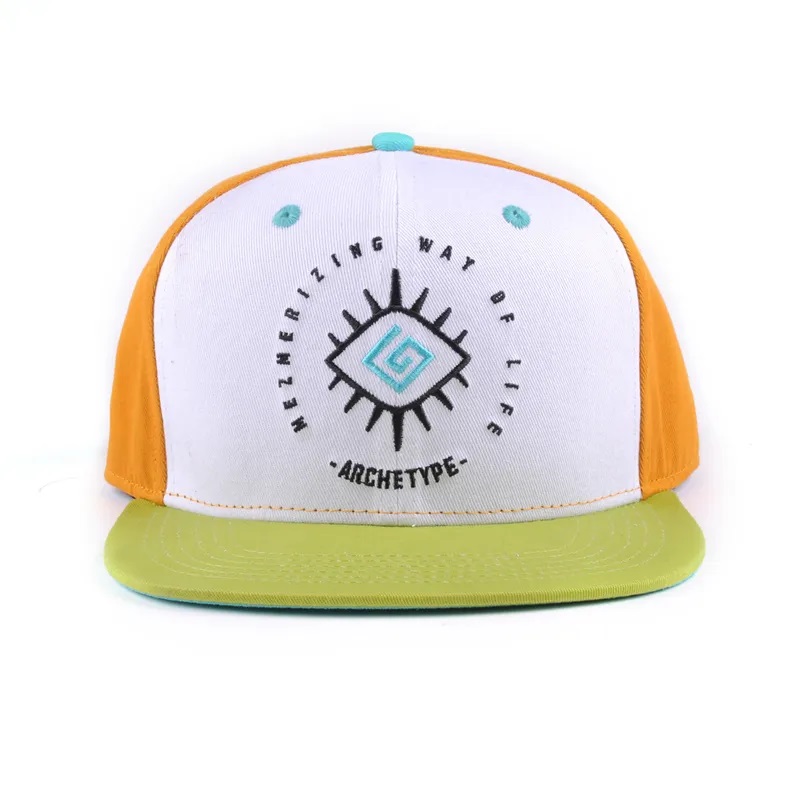 HipHop Custom Logo Flat Bill Color Block Baby Kids 6 Panel Kleinkind Snapback Gorras Blankhülsen Snapbacks Kappe