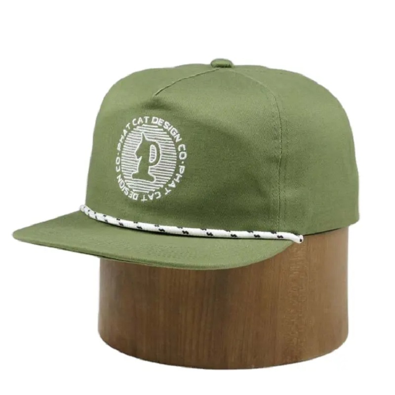 Benutzerdefinierte OEM -Design -Logo unstrukturiert 100% Nylon Snapback Cap Hut mit Seil