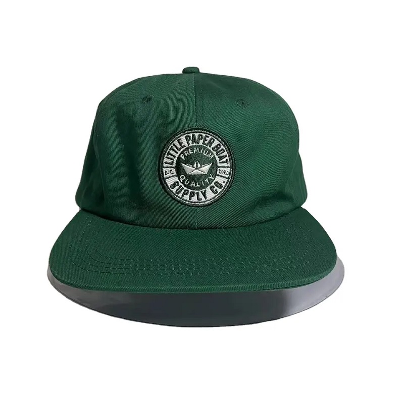 benutzerdefinierte Baumwollmode -Stickerei unstrukturiertes weiches 6 -Panel -Flachrand -Snapback Cap Hut