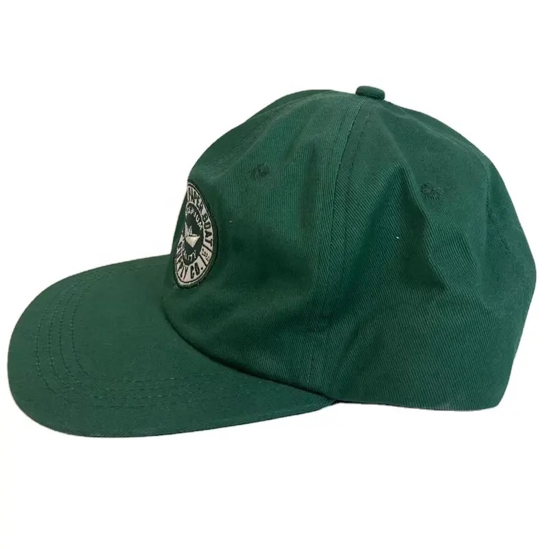 benutzerdefinierte Baumwollmode -Stickerei unstrukturiertes weiches 6 -Panel -Flachrand -Snapback Cap Hut