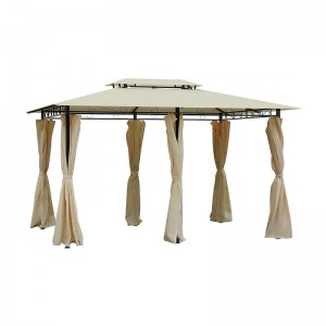 10 \\\\ \'x 13 \\\\\' Outdoor Soft Top Gavebo Pergola mit Vorhängen, 2-stufiger Stahlrahmen Pavillon für Terrasse, Creme weiß