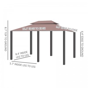 10 \\\\ \'x 13 \\\\\' Outdoor Soft Top Pergola Pavillon mit Vorhängen, 2-stufiger Stahlrahmen Pavillon für Terrasse, Khaki