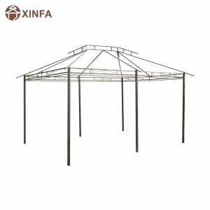 10 \\\\ \'x 13 \\\\\' Outdoor Soft Top Gavebo Pergola mit Vorhängen, 2-stufiger Stahlrahmen Pavillon für Terrasse, Salbeigrau
