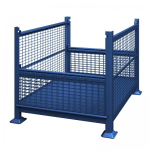 Metalldrahtnetz -Schüttungsbehälter mit halben Tropfentüren - zusammenklappbar