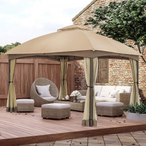 10x 12 Patio Dome Gavebo W/mosquito Netting, zweistufige Lüftungspopie für Gartengarten Rasen