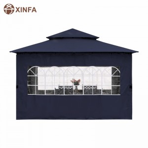 10\'x10 \'Outdoor Pavillebo für Terrasse mit Kirchenfenster Seitenwänden, blau