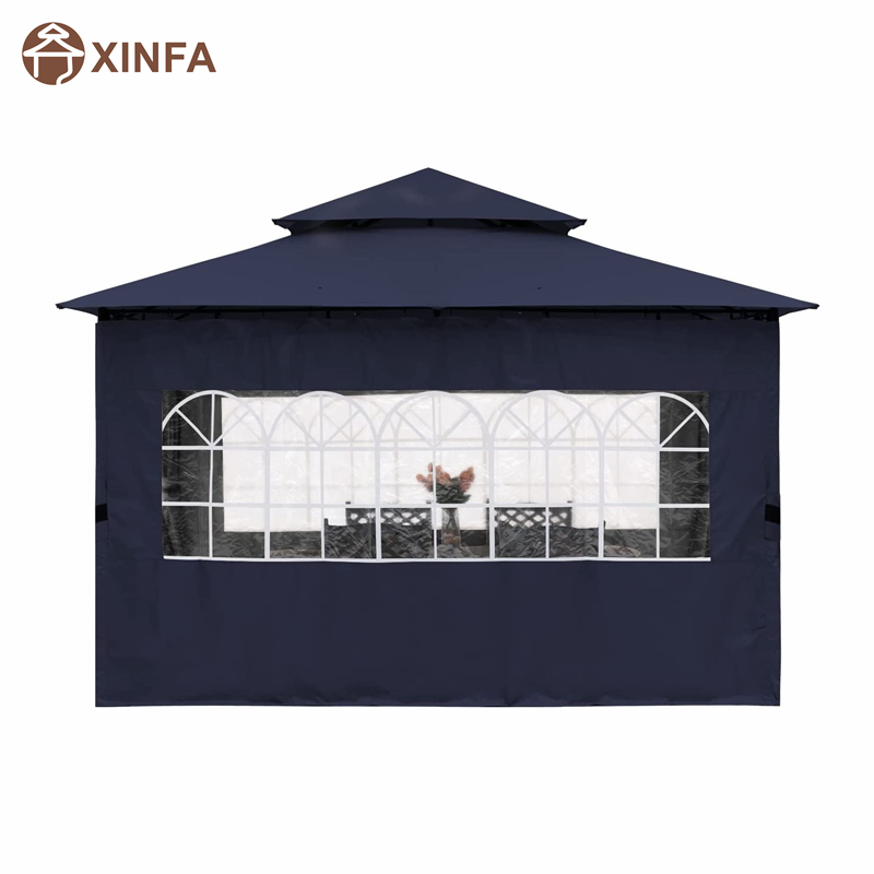 10'x10 'Outdoor Pavillebo für Terrasse mit Kirchenfenster Seitenwänden, blau