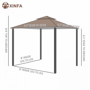 10 \\\\ \'x 10 \\\\\' Outdoor-Terrassenpavillon-Pavillon-Baldachin-Zelt mit Maschen-Seitenwänden, 2-tierender Baldachin für Garten, Kaffee