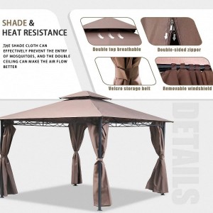 10 \\\\ \'x 13 \\\\\' Pavillon Block Sun Shade Banach, wasserdichtes Zelt mit Vorhängen tragbare faltbare Party -Überdachungen