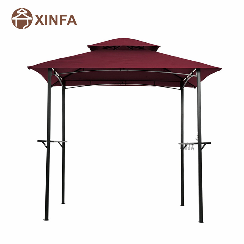 8 \\ 'x 5 \\' Canopy Top Grill Pavillon Außen -Terrasse Gazebo -Tierheim mit robustem Stahlrahmen, rot