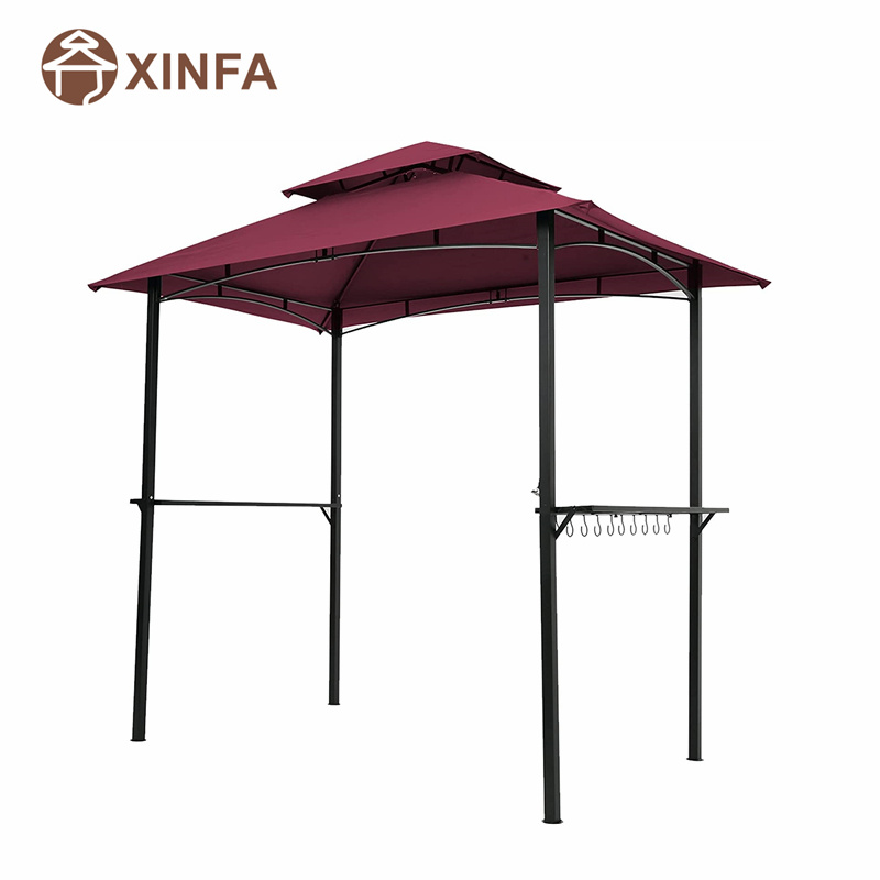 8 \\ 'x 5 \\' Canopy Top Grill Pavillon Außen -Terrasse Gazebo -Tierheim mit robustem Stahlrahmen, rot