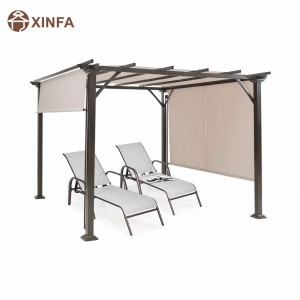 10 \\\\ \'x 10 \\\\\' Outdoor -Pergola, Terrassenmöbel Schattenstruktur, Pergola -Pavillon im Freien mit einziehbaren Baldachinfarben