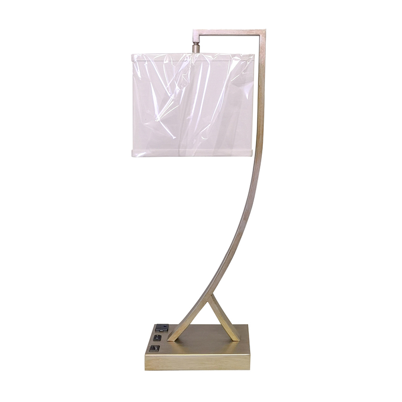 Antike Silber Finish -Schreibtischlampe mit einem/off -Rockerschalter, einem bequemen Ausgang und einem USB -Ladehafen im Gästezimmer