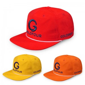 Großhandel Custom Custom Quick Dry 5 Panel 3D Stickerei Unstrukturiertes Sport Nylon Running Hat Snapback Cap mit Seil