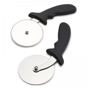 Pizzaradschneider Edelstahl Pizzaschneider Machine Pizza Slicer mit Holzgriff leicht zu reinigen