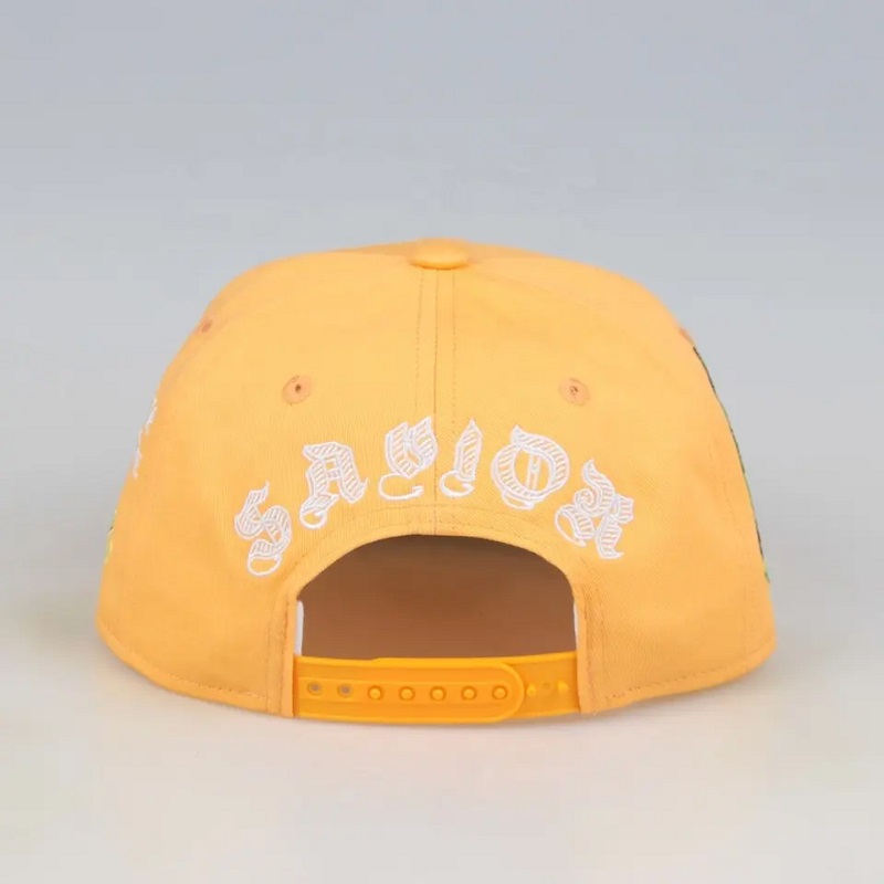 Hergestellt in China Sechs Panel Snapback Baseball Cap für Männer Custom Gorras Snapbacks Stickereien Gelb gelb