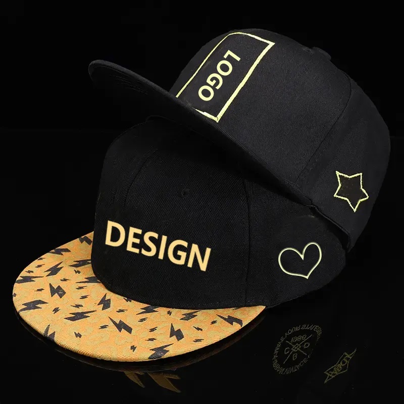 Beliebtes Logo 3D Sticked Flat Eaves Baseball Hat Sommer Junge cooler weiblicher Hip-Hop-Schnappkappen