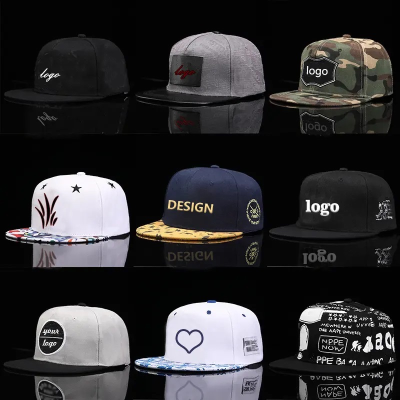 Beliebtes Logo 3D Sticked Flat Eaves Baseball Hat Sommer Junge cooler weiblicher Hip-Hop-Schnappkappen