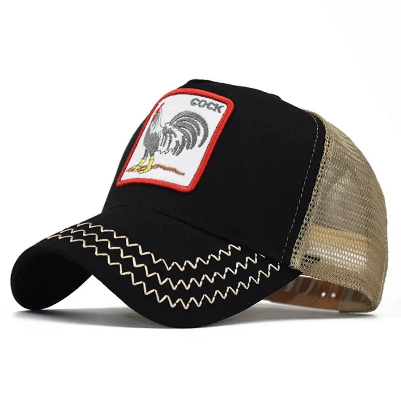 Großhandel Fashion 5 Panel Cartoon Sport Caps Stickerei Mesh Gorros Baseball Cap Men Animal Trucker Hüte Hüte