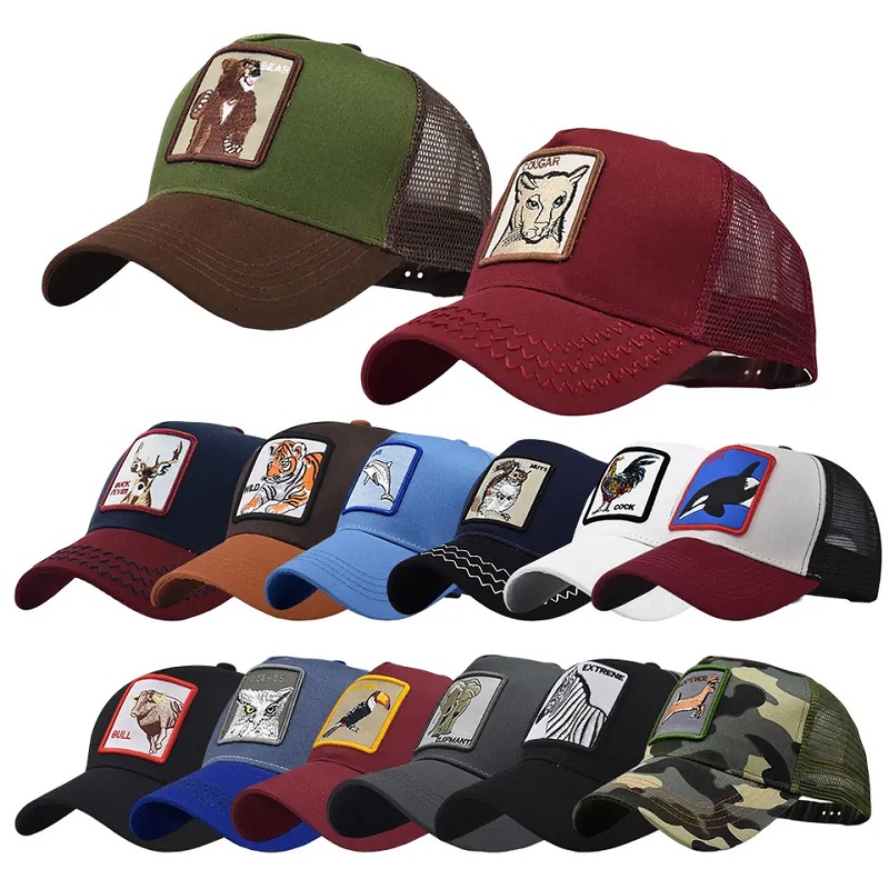 Großhandel Fashion 5 Panel Cartoon Sport Caps Stickerei Mesh Gorros Baseball Cap Men Animal Trucker Hüte Hüte