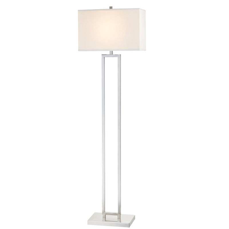 Marriott Hotel Sofaneben Stehlampe mit gebürstetem Nickel -Finish im Gästezimmer