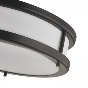 Delta Hotel Deckenlampe mit dunkler Bronze -Finish im Gästezimmer und Korridor