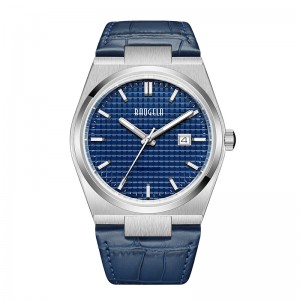 Baogela 40mm Männer Business Watches Quarz Sport lässig echte Leder Armband 50 tm wasserdichte männliche Uhr Relogio Maskulino 22802