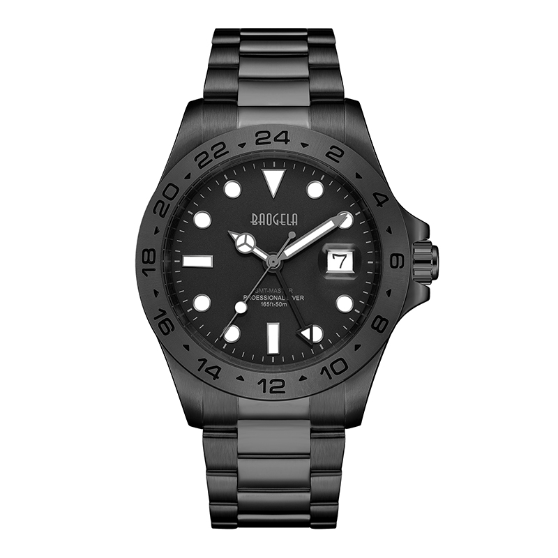 Baogela Männer Luxus Uhr 304 Edelstahl Schweizer Bewegung Luminöser Zifferblatt 50Bar Ashion Business Relogio Maskulino Armbandwatch 22806