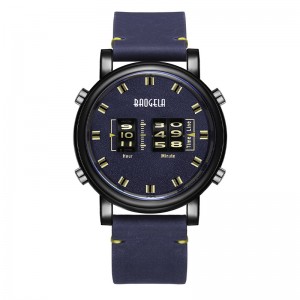 Baogela Modelmens Roller Design Business Clock Quartz Watch Leder wasserdichte Casual Sport Mens Watch Relogio Maskulino 22703