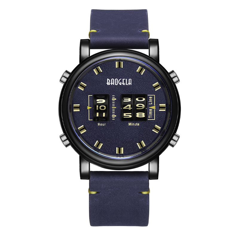 Baogela Modelmens Roller Design Business Clock Quartz Watch Leder wasserdichte Casual Sport Mens Watch Relogio Maskulino 22703