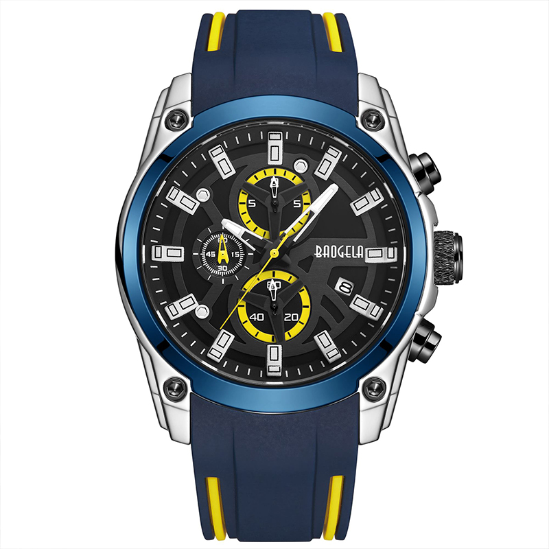 Baogela Men 's Military Sport Watches Männer wasserdichte modische blaue Silikon -Gurt -Armbandwatch -Luxus -Top -Marke Luminous Watch 22705