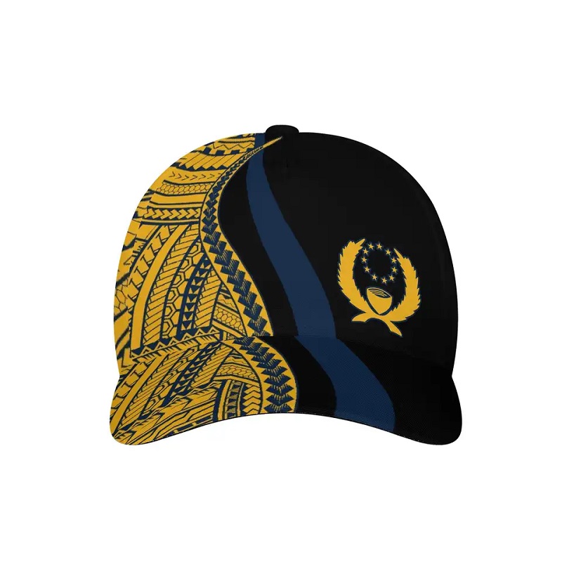 Neue Micronesia phnpei Flagge gedruckte Baseball -Kappe Polynesian Tattoo Sports Caps Anpassungsverstellbarer atmungsaktiver Unisex Outdoor Hut